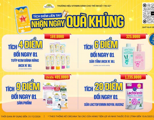 [CẬP NHẬT] Nature’s Way nâng cấp chương trình tích điểm đổi quà,  gia tăng quyền lợi cho khách hàng
